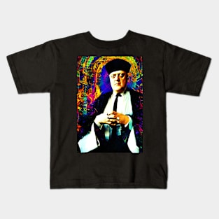 Cyberpunk Aleister Crowley The Great Beast of Thelema painted in a Surrealist and Impressionist style Kids T-Shirt